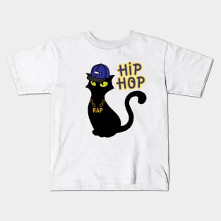 Hip Hop Black Cat Kids T-Shirt